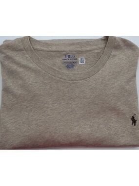 Polo by Ralph Lauren Heathered Tan Crewneck T-Shirt with Pony